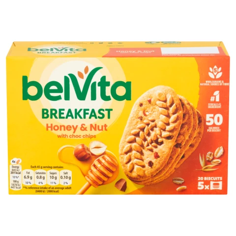 Belvita Breakfast Honey & Nuts 5 Pack 225g
