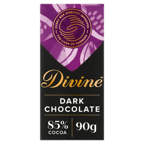 Divine Chocolate 85% Dark Chocolate 90g