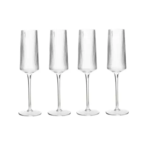 Eldon Set of Four Ribbed Champagne Glasses