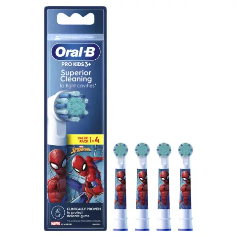 Oral-B Pro Kids Spiderman Toothbrush Heads 4 pack