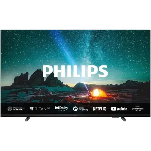 Philips 65PUS7609 4K LED Smart TV - 65-Zoll-Display mit pixelgenauer Ultra HD Titan OS Plattform und Dolby Atmos Sound. Kompatibel mit Alexa und Google Sprachassistent – Anthrazitgrau [Energieklasse F]