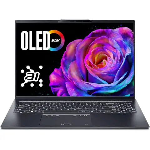 Acer Swift Go 16 OLED (SFG16-73-7943) Ultrabook/Laptop, 16 Zoll WUXGA+ OLED 120Hz Display, Intel Core Ultra 7 255H, 16 GB RAM, 1 TB SSD, Intel Arc 140T GPU, Windows 11, QWERTZ-Tastatur, Grau