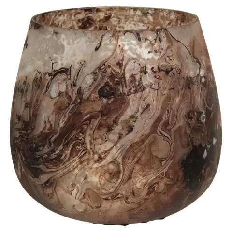 Interiors by Premier Candle Holder Garan Brown Small