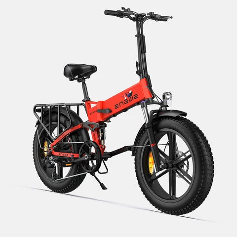 ENGWE Engine X elektrische vouwfiets met uitneembare 48 V 13 Ah accu, 250 W, 20 x 4,0 inch fat tire, 7 versnellingen, all-terrain, actieradius tot 100 km - rood
