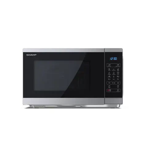 SHARP Digital Microwave with Grill - 25L, Silver, 900W with 1000W Grill, 11 Power Levels, ECO Mode, Defrost Functions, YC-MG252AU-S