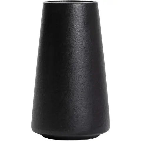 1 Stück/15 cm/6 Zoll Keramikvase - Blumenvase im minimalistischen Stil für modernen Tisch, Regal, Heimdekoration, passend für Kamin, Schlafzimmer, Küche, Wohnzimmer, Tischdekoration, Büro-Schreibtisch (Schwarz Uni)