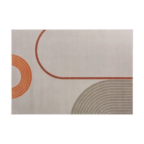 ochama×J.ZAO Modern Low-Pile Area Rug - Minimalist Style, Non-Slip Rug for Living Room, Bedroom, Style 1 160x230 cm, Vintage Brown