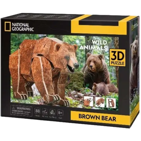 CUBIC FUN National Geographic 3D Puzzel Bruine Beer - 88 stuks