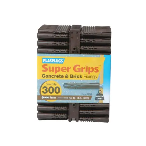 PLASPLUGS BP 539 Solid Wall Super Grips™ Fixings Brown (300)