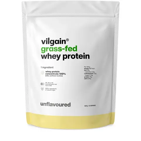 Vilgain Grass Fed Whey Protein Unflavoured Protein Nutrition Powder Flavour - 1000g