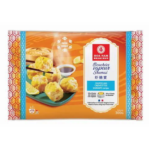 HOA NAM Sachet de 50 bouchées vapeur aux crevettes Ha Siu Mai surgelées - 300 g