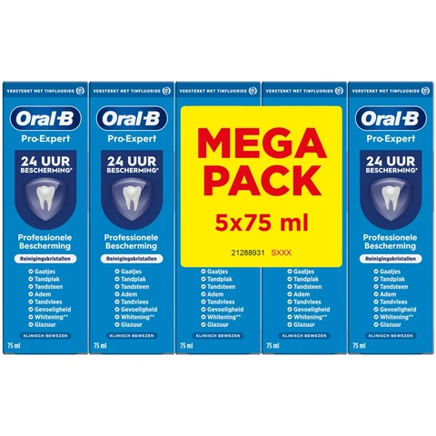 Oral-B Pro-Expert Professional Protection Reinigingskristallen Tandpasta - 5x75ml