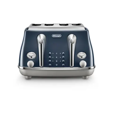 De'longhi Icona Capitals, 4 Slice Toaster, London Navy, Blue - CTOC4003.BL
