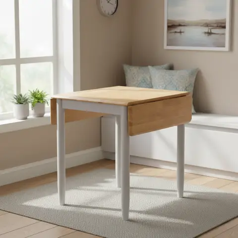 Dining Table Altona Rectangle Extendable Drop Leaf Grey/Oak 76x61-97cm