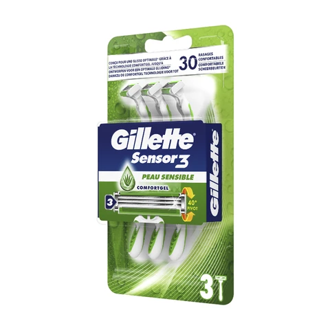 GILLETTE Sensor3 - Rasoirs Jetables Homme - 3 Unités