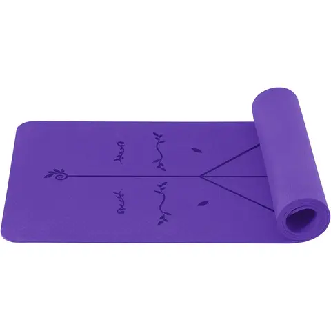Gute Nacht Yoga-Matten 6 mm Yoga-Matte Gymnastik-Matte TPE Sport-Matte Antirutsch Fitness-Matte Trainings-Matte Pilates-Matte für Yoga-Pilates-Training 183 x 61 x 0,6 cm Lila 183*61*0,6cm