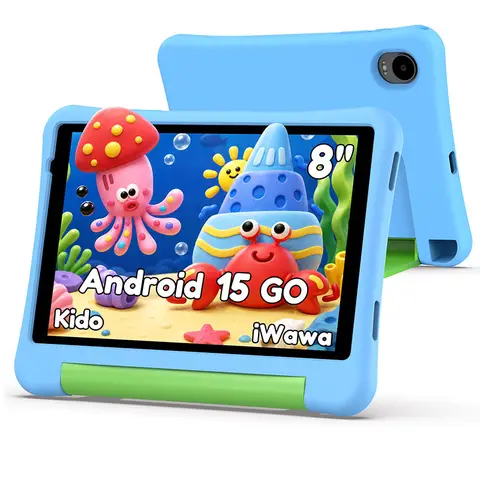 [Early Bird £65 | First 10 Only] Alldocube  Kido Children's Tablet with Blue protective case, 8 Inch Android 15, Child Lock, Unisoc T310, 3GB+32GB, 5G WiFi, 5000mAh, 2 Speakers, 3.5 mm Socket, Front  2MP+Rear 5MP, no Adapter