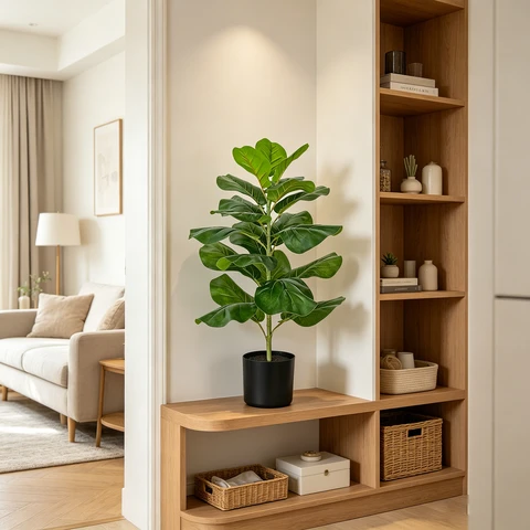 1 Stück 30,5 Zoll/78 cm künstlicher Ficus Lyrata Baum/Blattfigenbaum für die Heim- und Bürodekoration