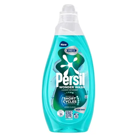 Persil Liquid Laundry Detergent, Non Bio, Wonder Wash Speed Clean, 55 Washes, 1.485l