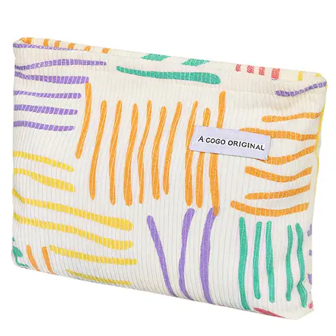 SNSP Trousse de maquillage portable à rayures colorées - Rangement pour clés de rouge à lèvres