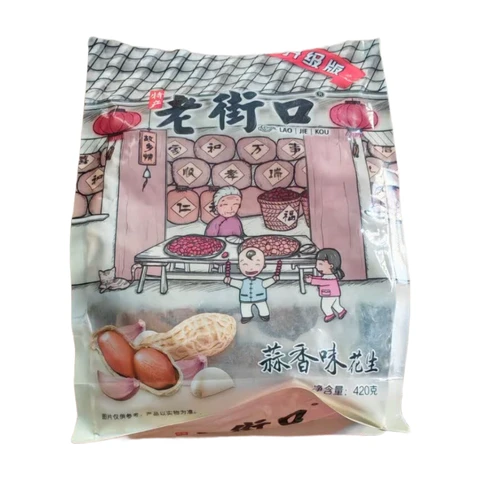 Laojiekou Erdnüsse (Knoblauchgeschmack) 420G