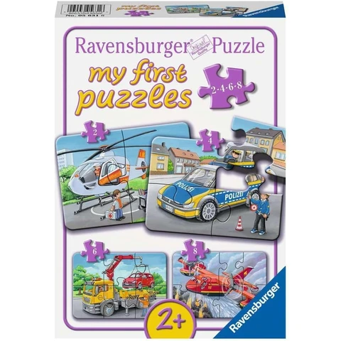 Ravensburger Kinderpuzzle - 05631 Meine Einsatzfahrzeuge - 2,4,6,8 Teile My First Puzzle für Kinder ab 2 Jahren