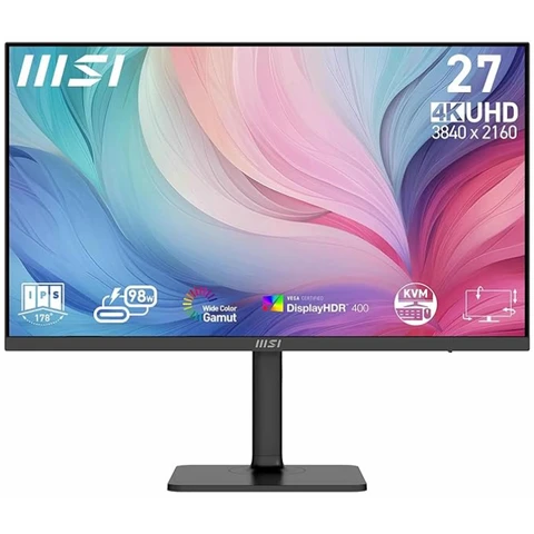 MSI Modern MD272UPHG 27-Zoll-UHD Office Monitor – 3840 x 2160 IPS Panel, 60 Hz, Eye-Friendly Screen, VESA Mountable, 4-Wege Adjustable – HDMI 2.0b, DisplayPort 1.4a, Type-C, USB-B, USB-A