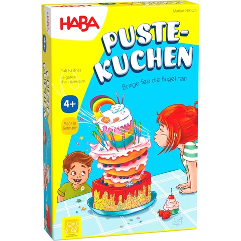 HABA Pustekuchen - Geschicklichkeitsspiel ab 4 Jahren - Fördert Lippen- & Mundmotorik - Zielen und Pusten - Artikelnummer 1307030001