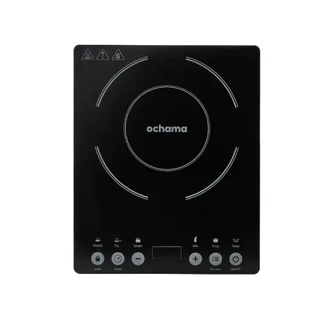 ochama Plaque à Induction 2000W Haute Puissance, Réchaud Électrique avec Panneau Tactile et Revêtement Durable, 10 Niveaux de Puissance et 6 Modes de Cuisson, Idéal pour Fondue et Cuisine Domestique, Sécurité Renforcée