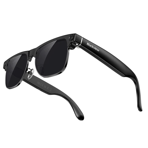 Lunettes connectées caméra Blackview BV200, Caméra 8MP 4K Ultra HD, Bluetooth 6.0, Appels Bluetooth, Assistant vocal et traduction IA, Résistance à l'eau quotidienne IP54 Lunettes de soleil