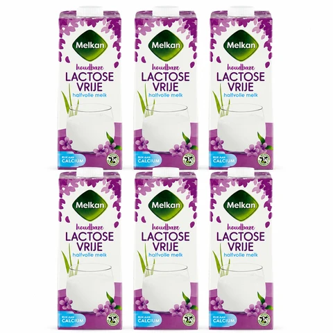 Melkan Lactosevrij Halfvolle Melk – 6 x 1 L