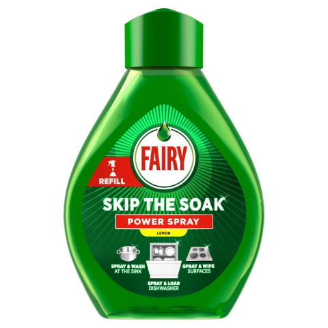 Fairy Skip The Soak Power Spray Refill Lemon 650ml, Dish & Kitchen Spray, Pre-Treatment,