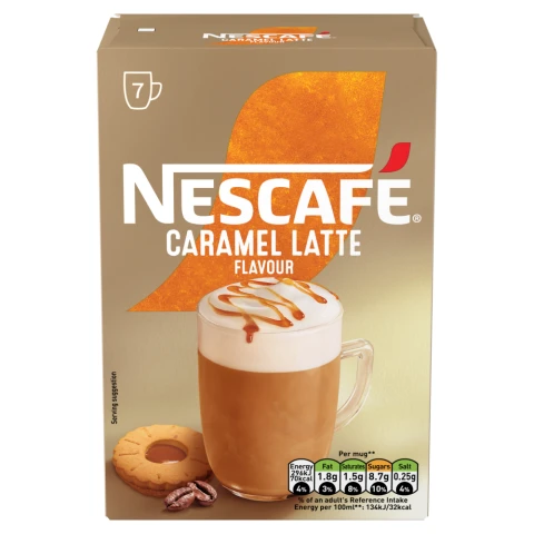 Nescafe Latte Caramel Instant Coffee 7 Sachets 119g