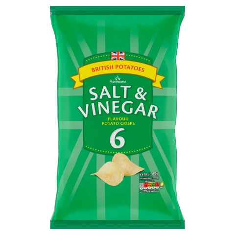 Morrisons Salt & Vinegar Crisps 6 X 25g