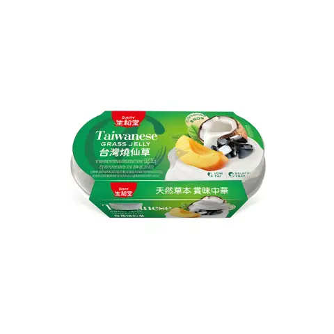 Sunity Grass Jelly-Yellow Peach(2 Cups) 生和堂燒仙草-椰香黄桃(2杯)610g