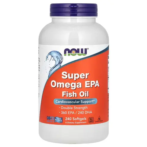 NOW Foods Omega EPA Molecularly Distilled Fish Oil Heart Health - 240 Softgels