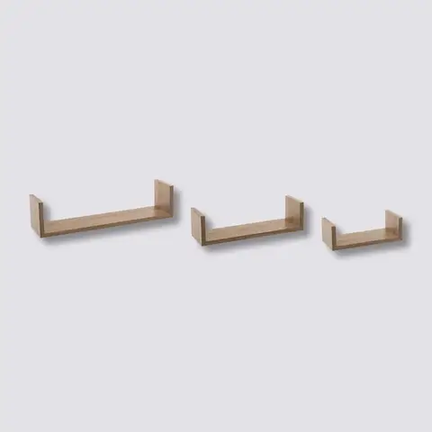 Wandplank Edge Eiken Naturel Set van 3