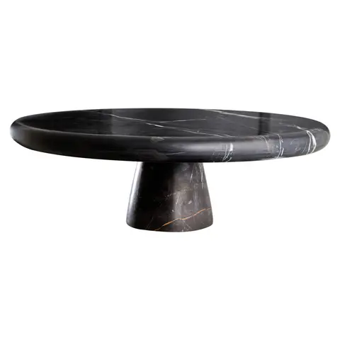 Maison by Premier Functional Design Black Marble Cake Stand, Decorative Base Marble Cake Dish, Elegant Design Cake Stand