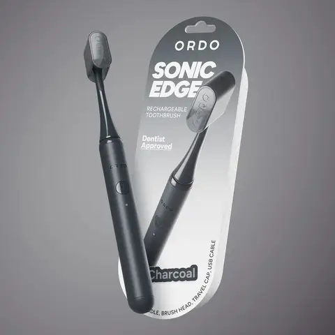 Ordo Sonic Edge Adults Rechargeable Electric Toothbrush, USB-C, 6+ Weeks Battery, 1 Brush Head, Charcoal
