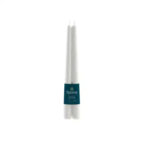 Spaas Dinner Candles Elegant Rustic White 2pcs