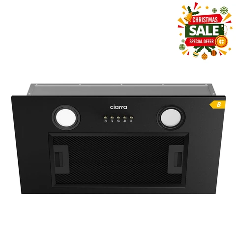 CIARRA 52 cm Integrated Cooker Hood – Built-In Design, Dual Venting Option, Matte Black