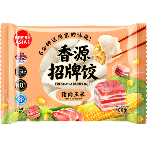 Freshasia Schweinefleisch und Mais-Handteigtaschen 400g Schweinefleisch Mais