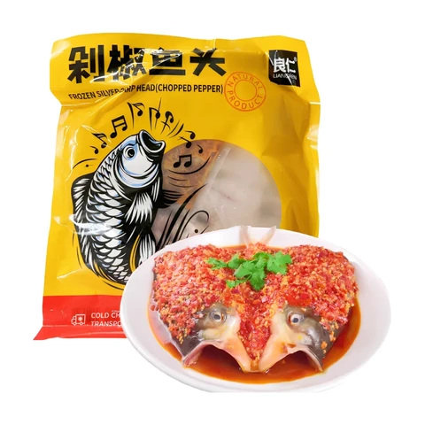 Liangren Gefrorener Silberkarpfenkopf (mit gehacktem rotem Pfeffer) 600g