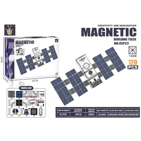 XINQIYUAN Bildungstoys magnetic tiles magnetspielzeug magnetkugeln kinder 7,5 cm Magnetische Bausteine im Weltraum-Design, 120 Stück