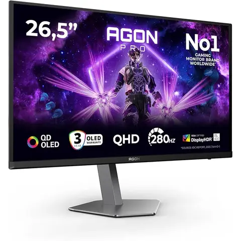 AOC AGON PRO | AG276QZD2 | 27 Zoll | QHD 2560 x 1440 (DisplayPort: 240 Hz, HDMI: 144 Hz) | 250 cd/m² | 2x HDMI, 2x DisplayPort | Höhenverstellung, Pivot (Drehfunktion), Schwenkbar, Neigbar | Lautsprecher