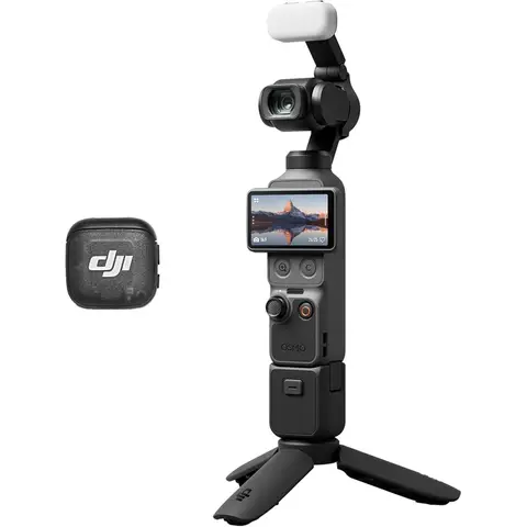 DJI Osmo Pocket 4 Creator Combo, Pocket Gimbal Vlog-Kamera, 1-Zoll-CMOS & 4K/240 fps, 3-Achsen-Stabilisierung, 2x Verlustfreier Zoom, 14-Stufen Dynamikbereich, 107 GB integrierter Speicher, Griff mit 1/4-Zoll-Thread