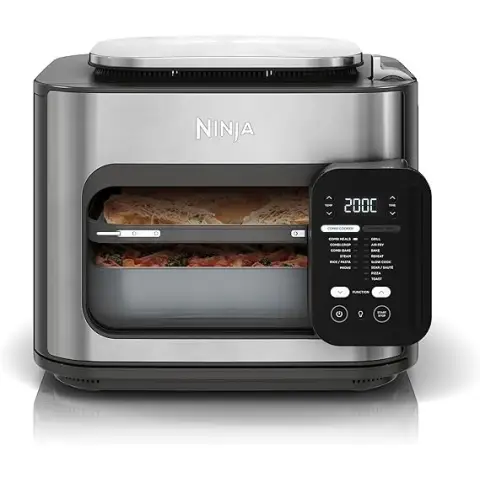 Ninja Combi 12-in-1 Multikocher, Ofen & Heißluftfritteuse, 12 Kochfunktionen, Heißluftfritteuse & Grillvorbereitung in 15 Minuten, mit Backblech, Pfanne, Knuspergittereinsatz, Rezepten, Grau, SFP700EU