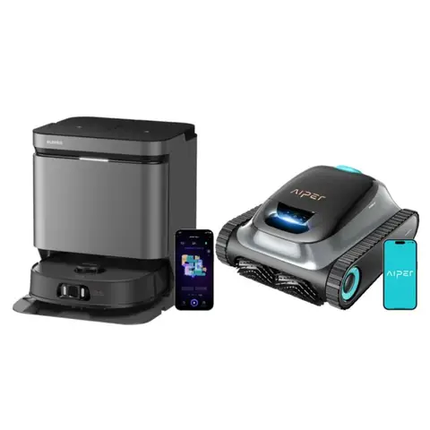 Pack de nettoyage pour maison intelligente 2-en-1 | Robot de piscine Aiper Scuba S1 + aspirateur robot laveur Eureka J15 Pro Ultra, contrôle par application, autonomie de 270 min pour nettoyeur de piscine, aspiration de 16200 Pa, lavage à l'eau chaude à 75 °C