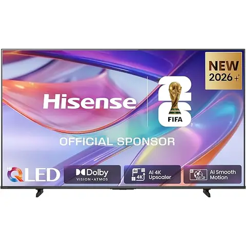 Hisense E7S 85-Zoll 4K UHD QLED Smart-TV HomeOS 9.5 Dolby Vision IQ HDR Adaptive Black