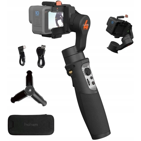 hohem 3-Axis Action Camera Gimbal – IPX4 Splash-Proof, 14H Battery, Quick Release, Compatible with GoPro